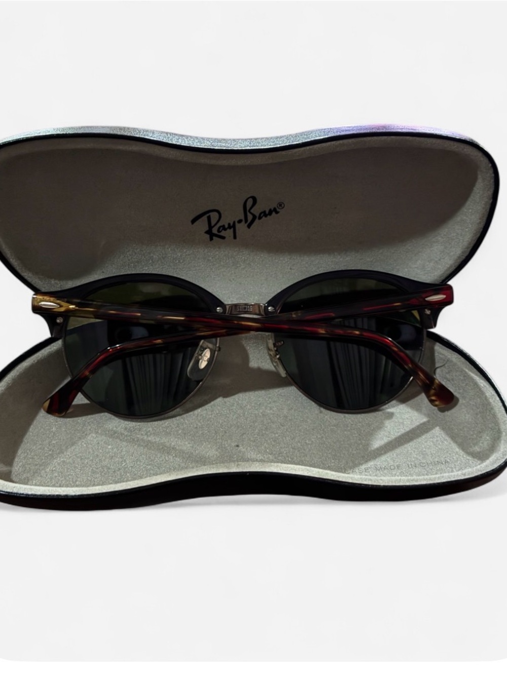 Ray-Ban Women's Round Tortoise Frame Sunglasses with Black Lenses